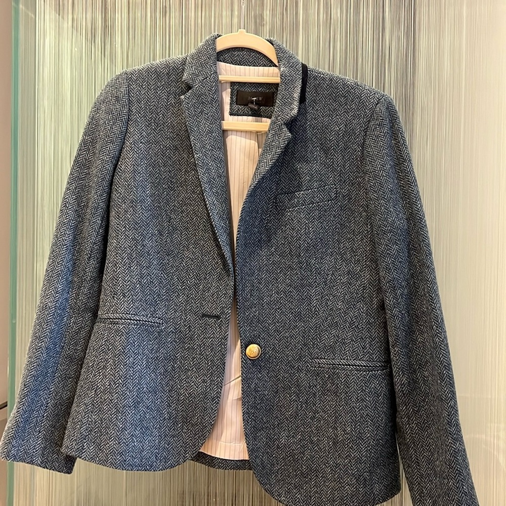 Green & Blue J Crew Wool Blazer